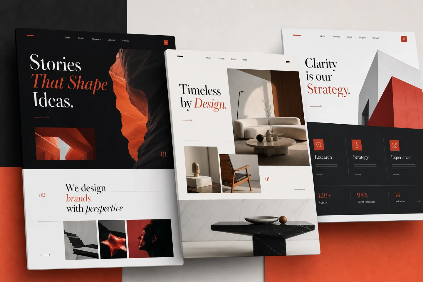 A collection of modern website designs